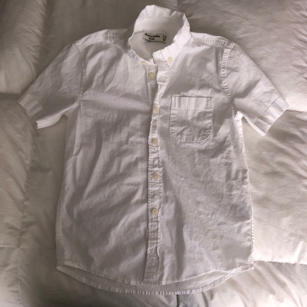 Abercrombie kids boys white collared shirt